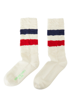 Distressed Cotton Stripe Socks